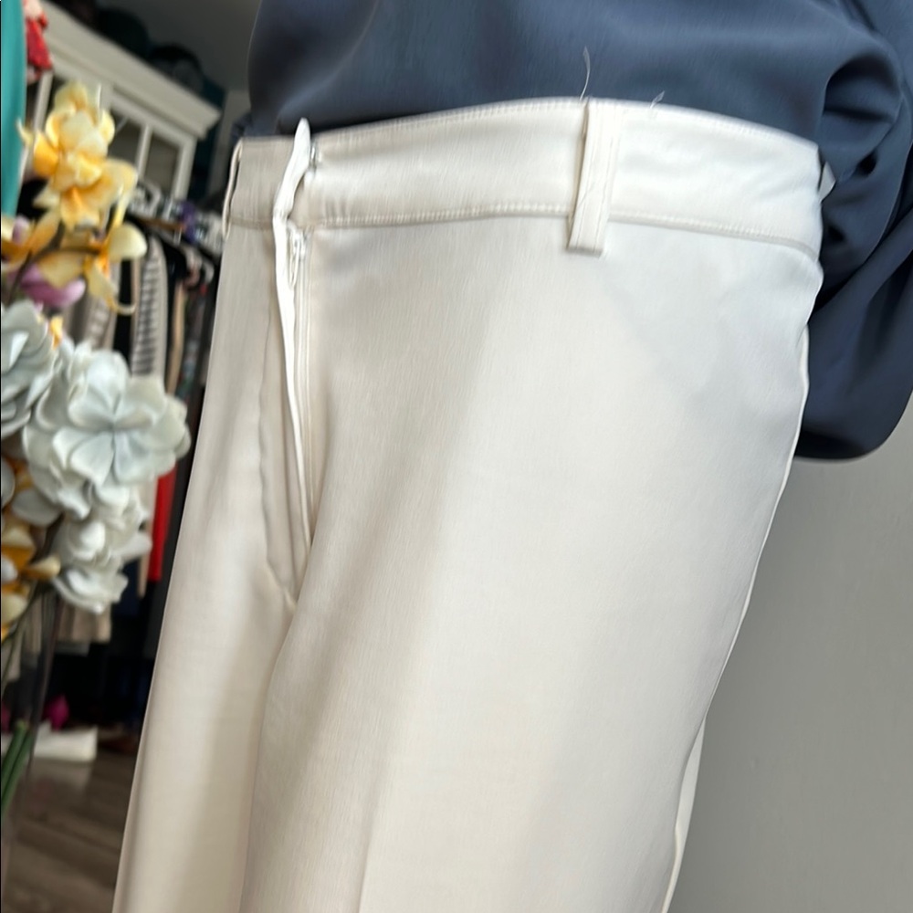 Jaclyn Smith, Cream Wide Leg pants with Sophisticated Silhouette. In size 18 - Picture 7 of 13